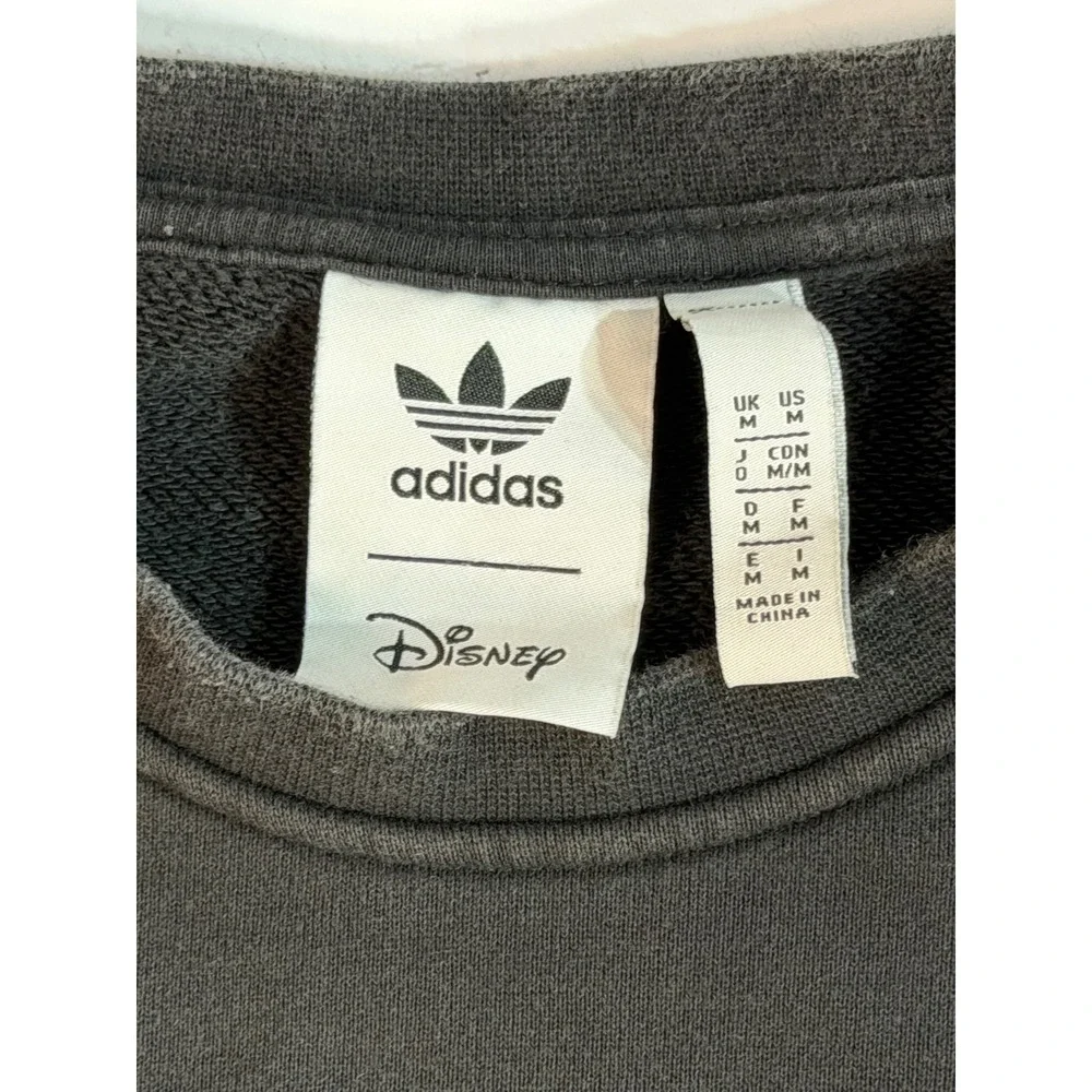Adidas Disney Goofy Crewneck Sweatshirt Mens Medium Black Embroidered Pullover